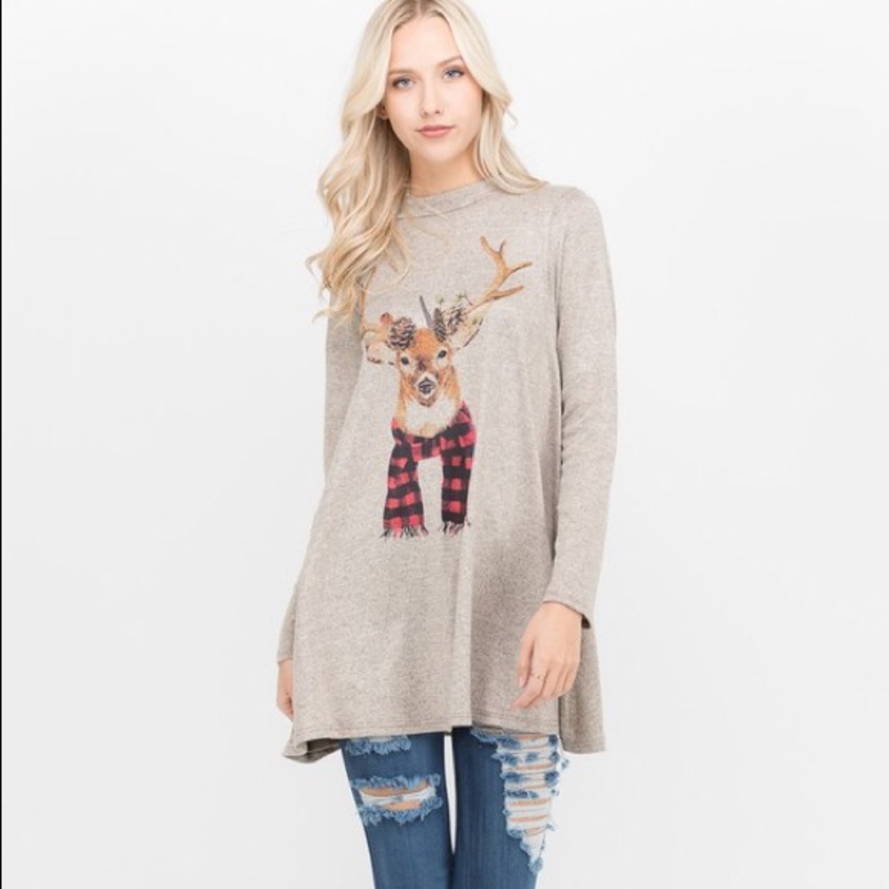 Boutique New women’s Deer 🦌 Sweater tunic dress